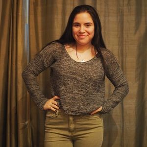 Grey and White Sweater